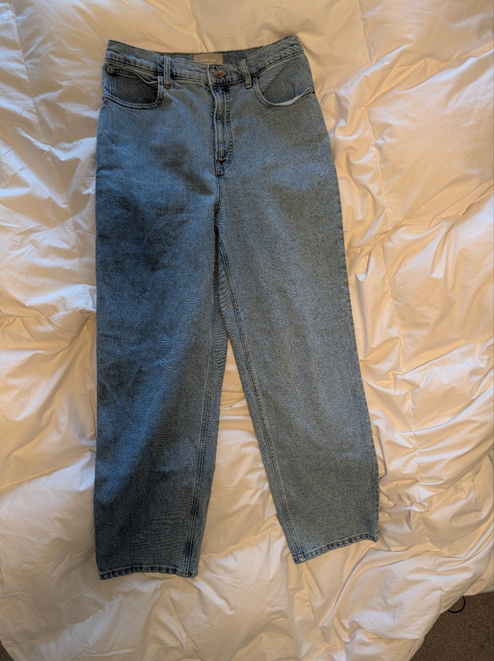 Everlane Organic Cotton High Rise Straight Leg Jeans